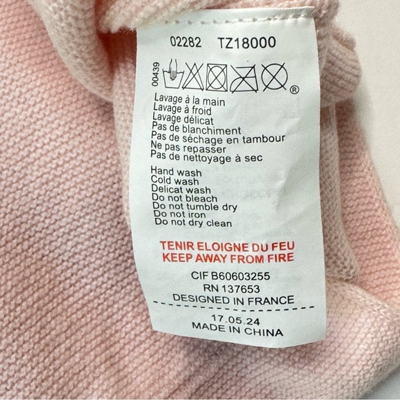 NWT TARTINE ET CHOCOLATE Pink Baby Girl Cardigan Sweater Cotton Cashmere Size 6M - Picture 14 of 15